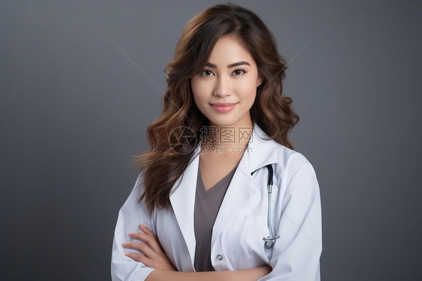年轻自信的女医生高清图片下载-正版图片600670824-摄图网