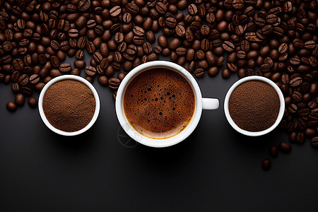 咖啡豆磨好的咖啡图片