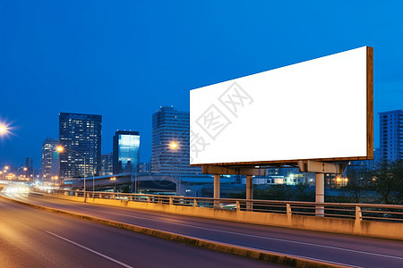 城市高速路上的商业广告牌图片