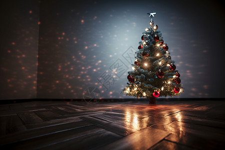 地板上的圣诞树背景图片