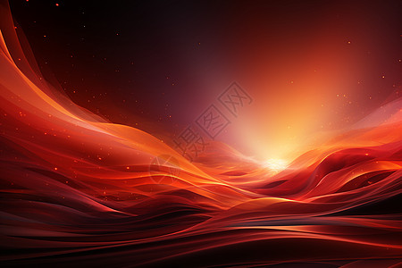 绚丽的红色抽象大海高清图片