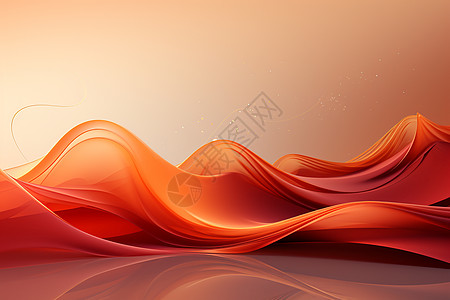 抽象红色浪潮中的金色阳光设计图片