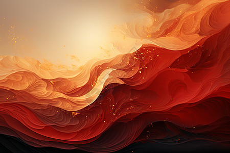 背景壁纸金色红色渐变的波浪背景设计图片
