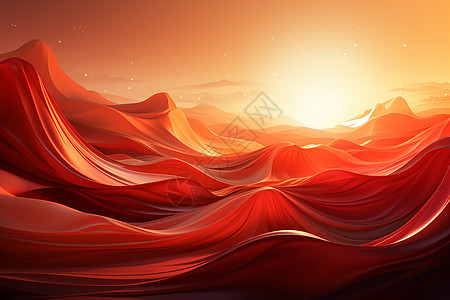 坝下夕阳下的抽象大海设计图片