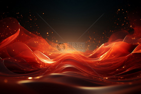 红色抽象波浪壁纸图片