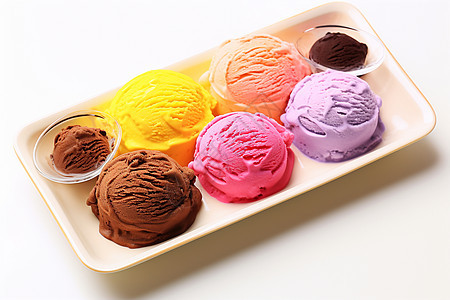 夏季冷饮的冰淇淋球图片