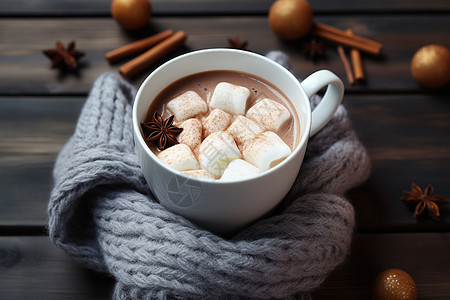 温馨冬日热巧克力奶茶图片
