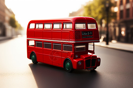 红色双层巴士玩具背景图片