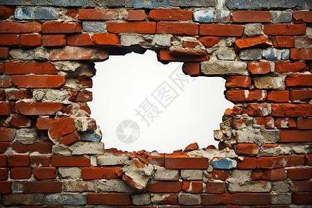 破旧的砖墙背景图片