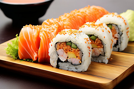 美味的寿司佳肴背景图片
