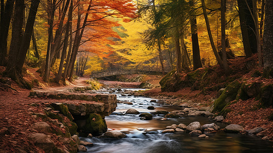 秋天的山林背景图片