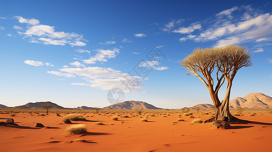 沙漠中的植物背景图片