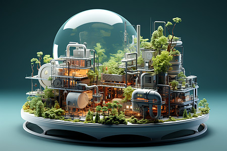 玻璃球中的未来城市图片
