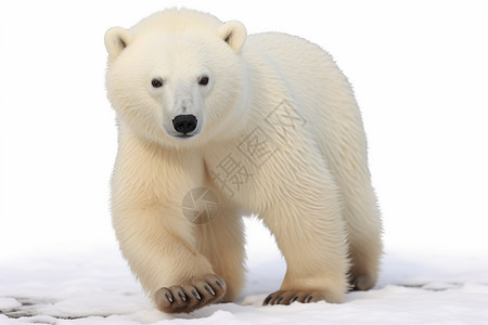 雪地上的北极熊背景图片