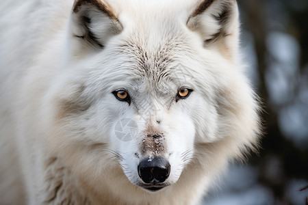 冬天雪地上的北极狼图片