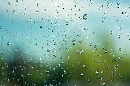 雨中玻璃上的水珠图片