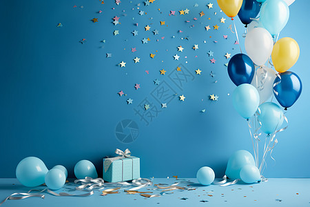 生日气球欢乐派对的装饰背景
