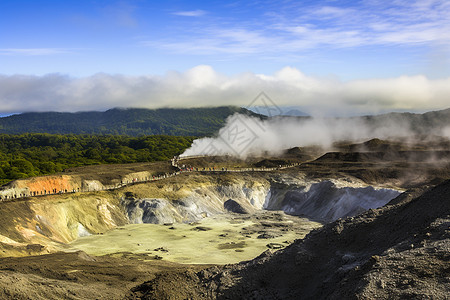 蒸汽的火山口图片