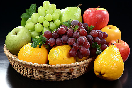 一桌丰盛的水果图片