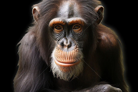 大猩猩在黑色背景中图片