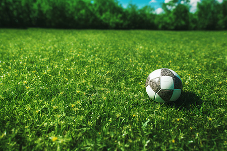 户外草地上的足球图片