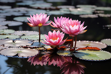 美丽的池塘莲花图片