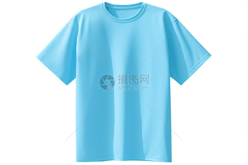 天蓝色的男士运动短袖T恤图片