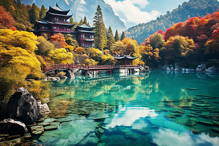 湖光岩幽静画境的湖光山色背景