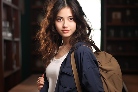 年轻的女大学生背景图片