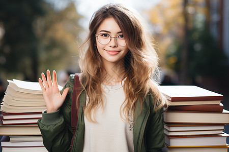 自信的女大学生背景图片