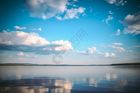 美丽的湖泊和云彩图片