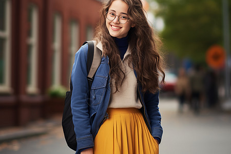 活力四溢的女大学生图片