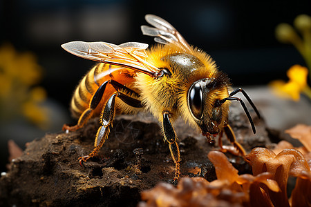 毛茸茸的野生蜜蜂图片