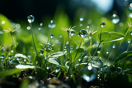 雨后新生的幼苗图片