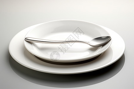 干净的白色陶瓷餐具图片