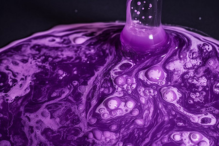 紫色粘稠的泡沫液体图片