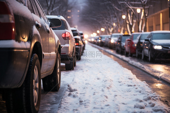 冬季雪后的街道图片