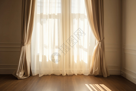 客厅轻薄的纱织窗帘图片
