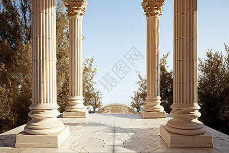 古典的罗马廊柱建筑图片