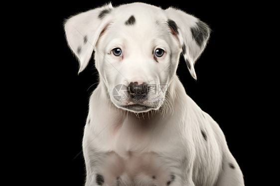 黑底下的白狗与黑斑点图片