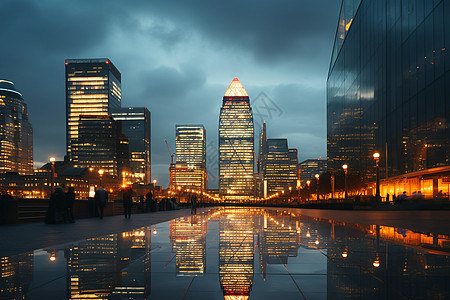 绚丽灯光繁华的城市夜景背景