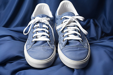 蓝色的帆布鞋图片