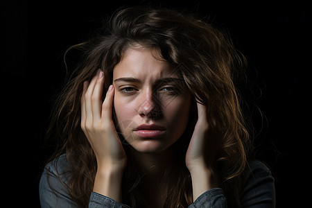 头部头疼的女人背景图片