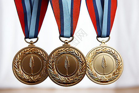 悬挂的荣誉奖牌背景图片