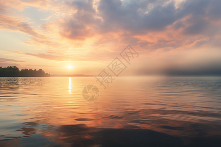 清晨的美丽湖面图片