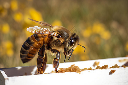 百花田间蜜蜂集蜜图片
