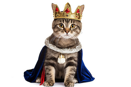 戴皇冠的猫背景图片