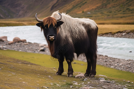 草原上的牦牛背景图片