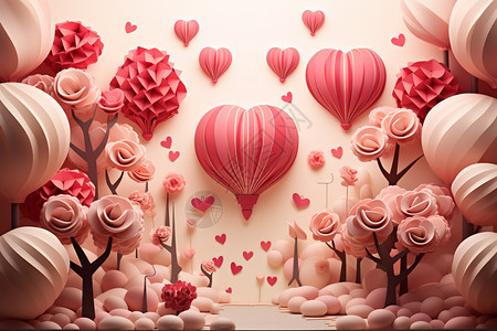 设计的浪漫热气球元素图片