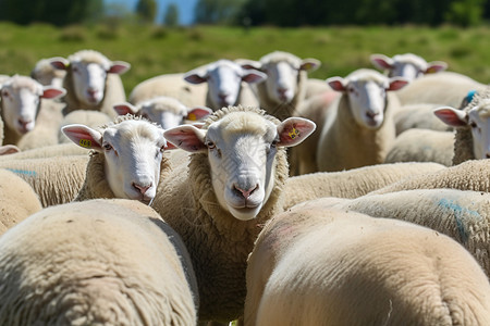 牧场羊群牲畜图片